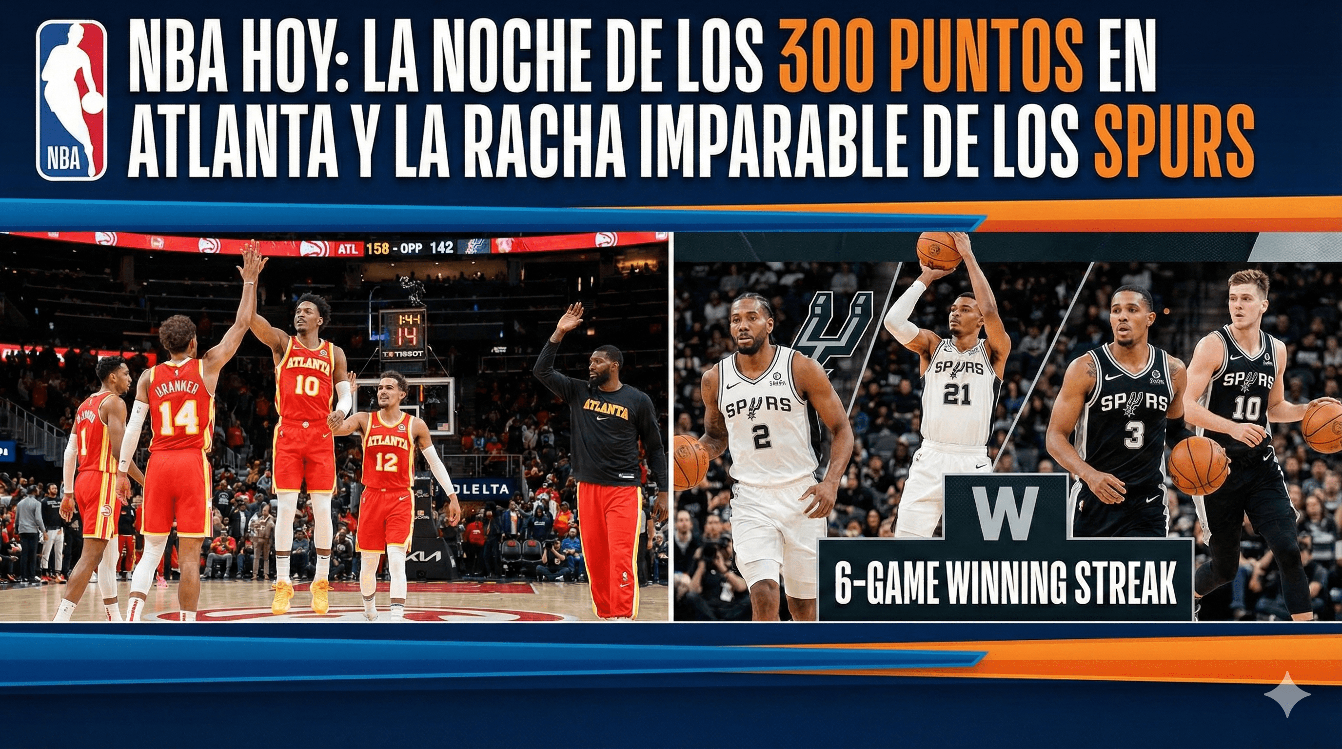 NBA Hoy: La Noche de los 300 Puntos en Atlanta y la Racha Imparable de los Spurs